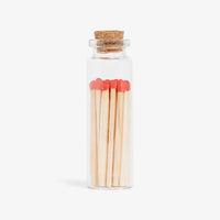Cherry Red Matches in Cork Vial