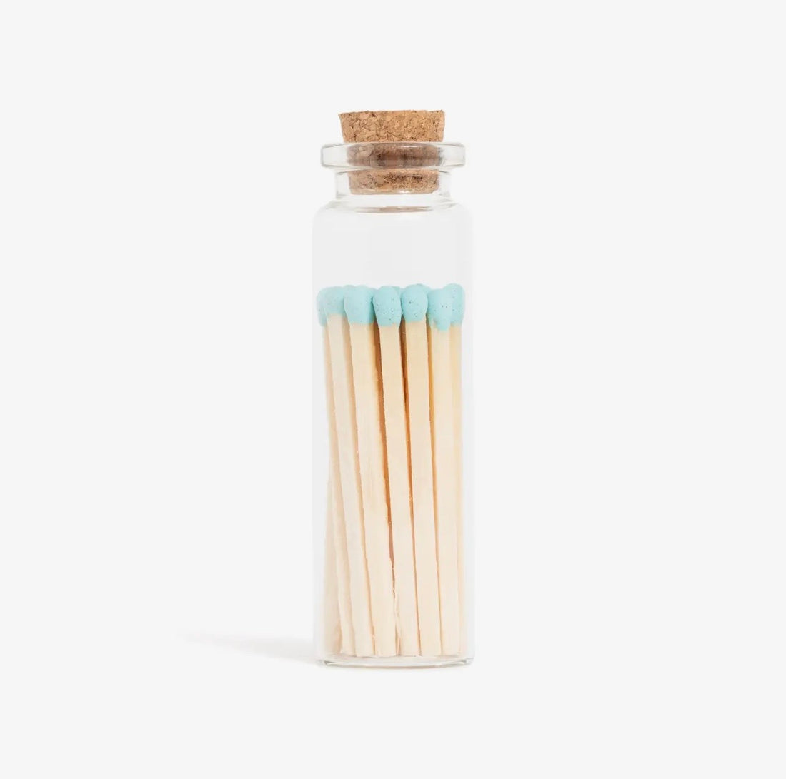 Baby Blue Matches in Cork Vial