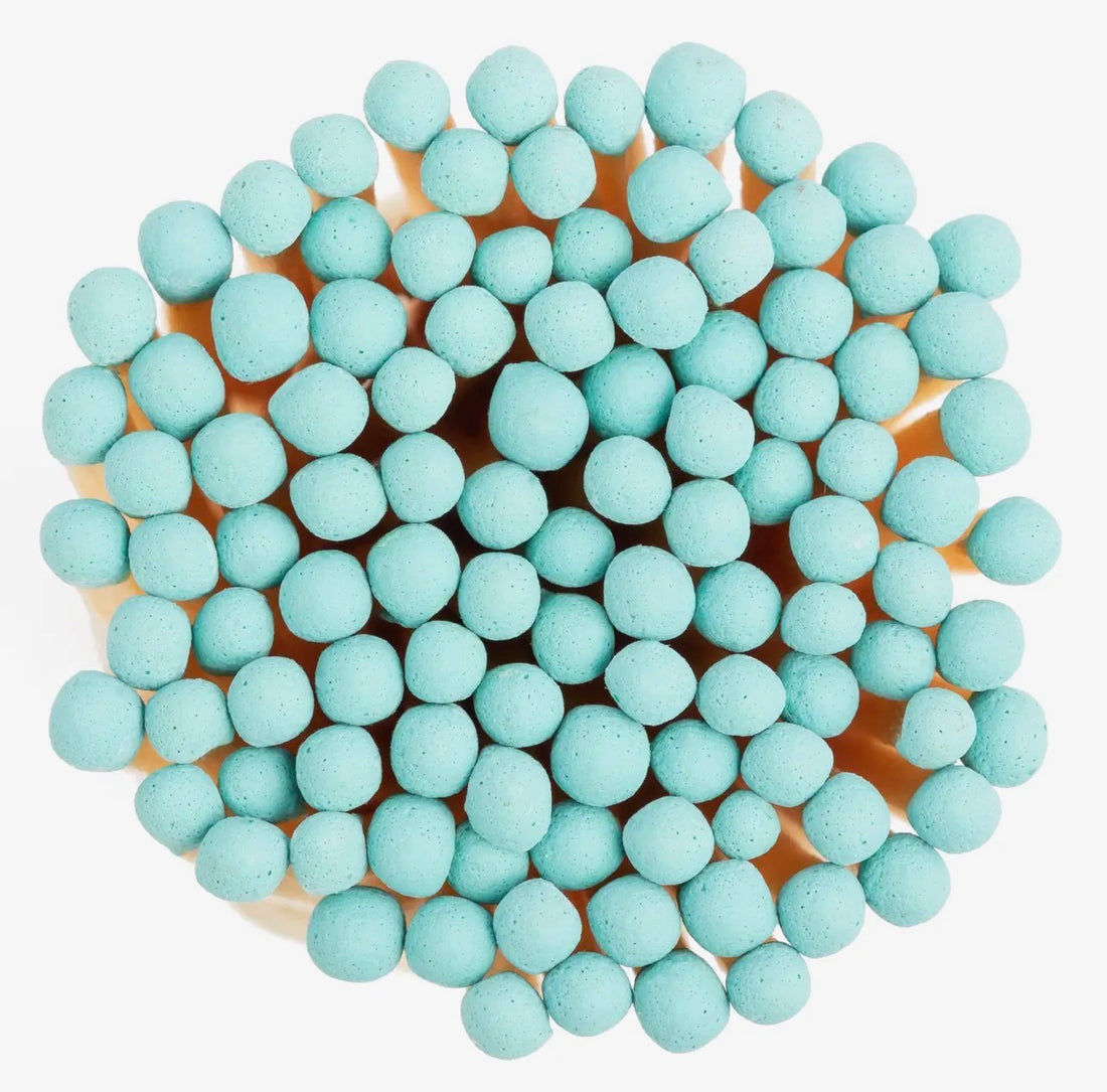 Baby Blue Matches in Cork Vial