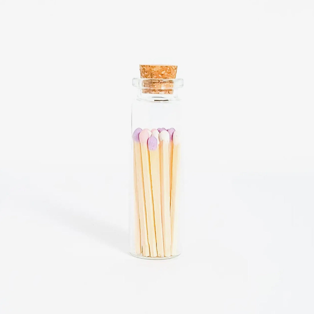 Lavender, Baby Pink, White Matches in Cork Vial