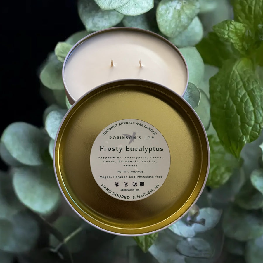 Frosty Eucalyptus  Luxury Tin Candle- Holiday Collection