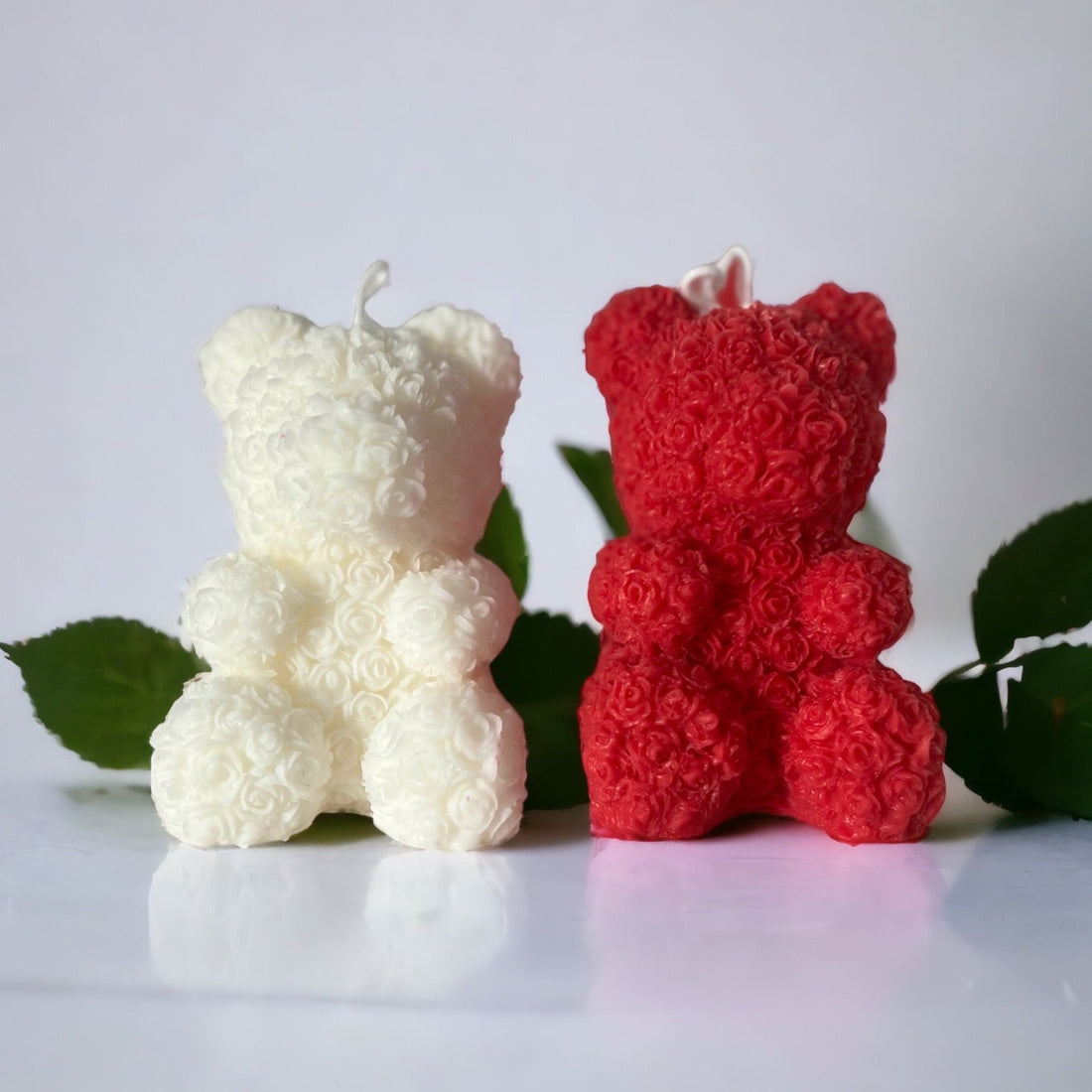 Rose Bear Sculpture Candle