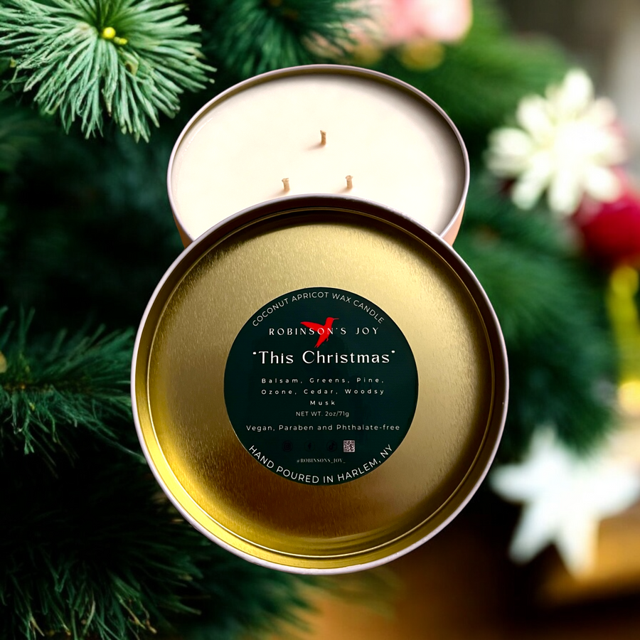 "This Christmas"  Luxury Tin Candle- Holiday Collection