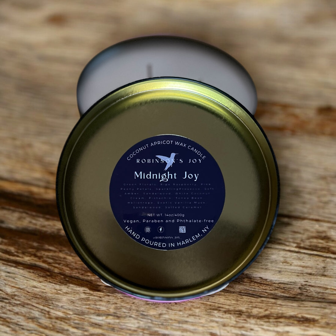 Midnight Joy Luxury Tin 14oz Candle - ROMANTIC COLLECTION