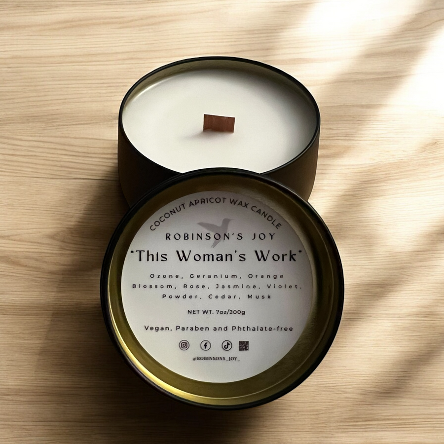 “This Woman’s Work” Luxury Tin 7oz Candle- SIGNATURE COLLECTION