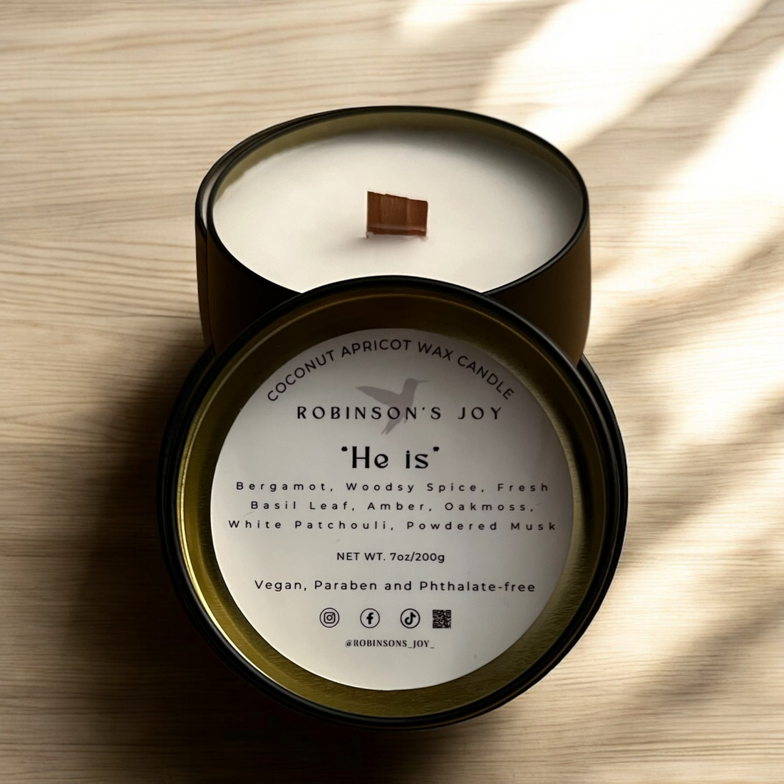 “He is” Luxury Tin 7oz Candle- SIGNATURE COLLECTION