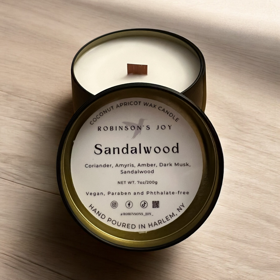 Sandalwood Luxury Tin 7oz Candle- SIGNATURE COLLECTION