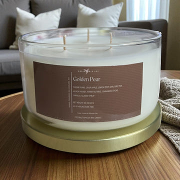 Golden Pear 8.5 OZ Glass Candle- Fall Collection 2025