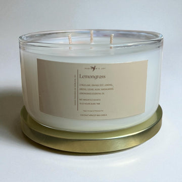 Lemongrass 8.5 oz Glass Candle- Signature Collection