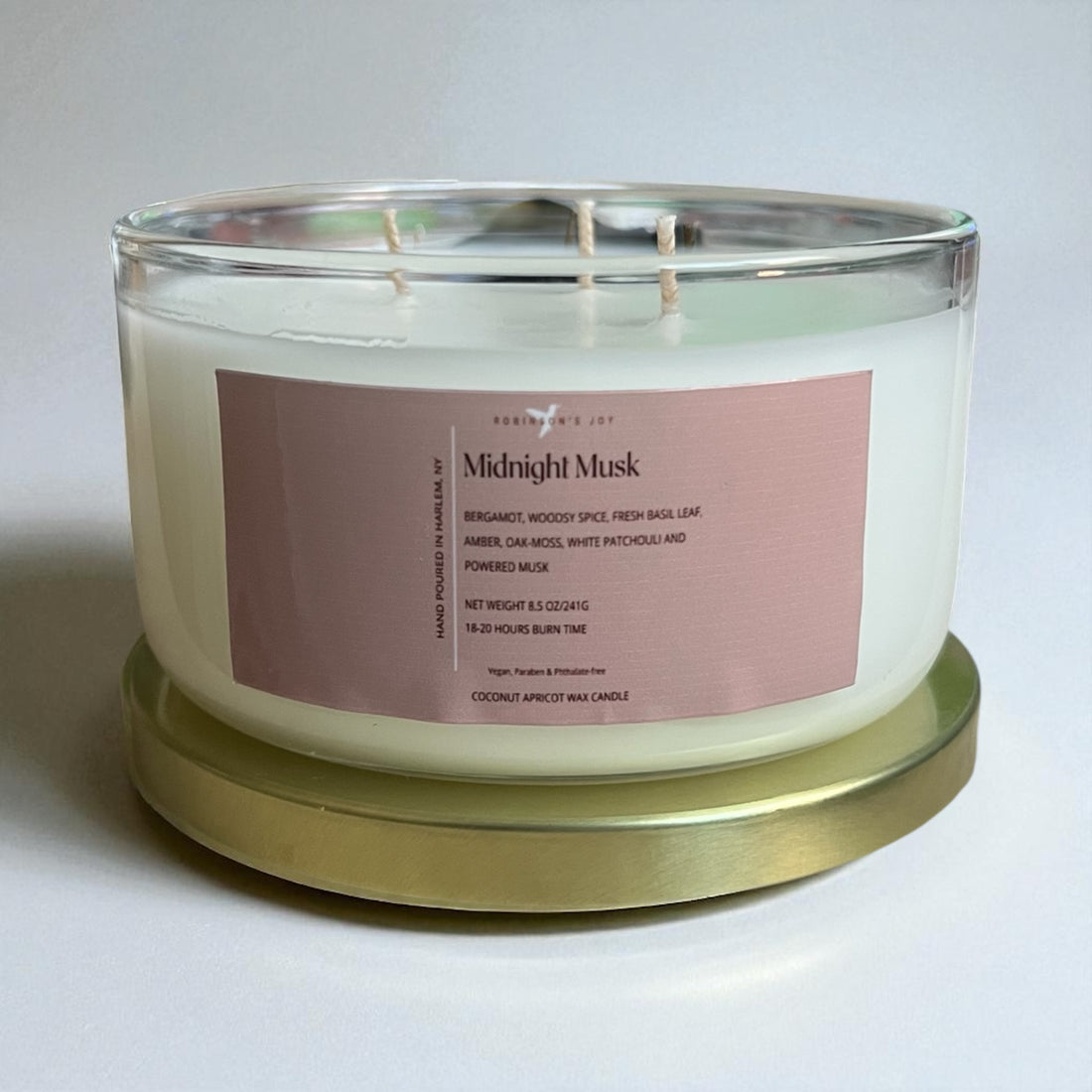 Midnight Musk 8.5 oz Glass Candle- Signature Collection