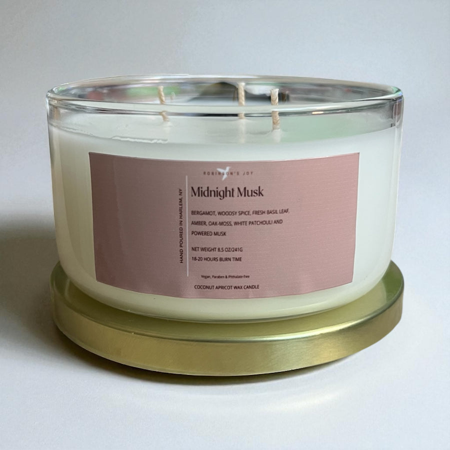 Midnight Musk 8.5 oz Glass Candle- Signature Collection