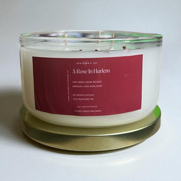 A Rose in Harlem  8.5 oz  Glass Candle- Signature Collection