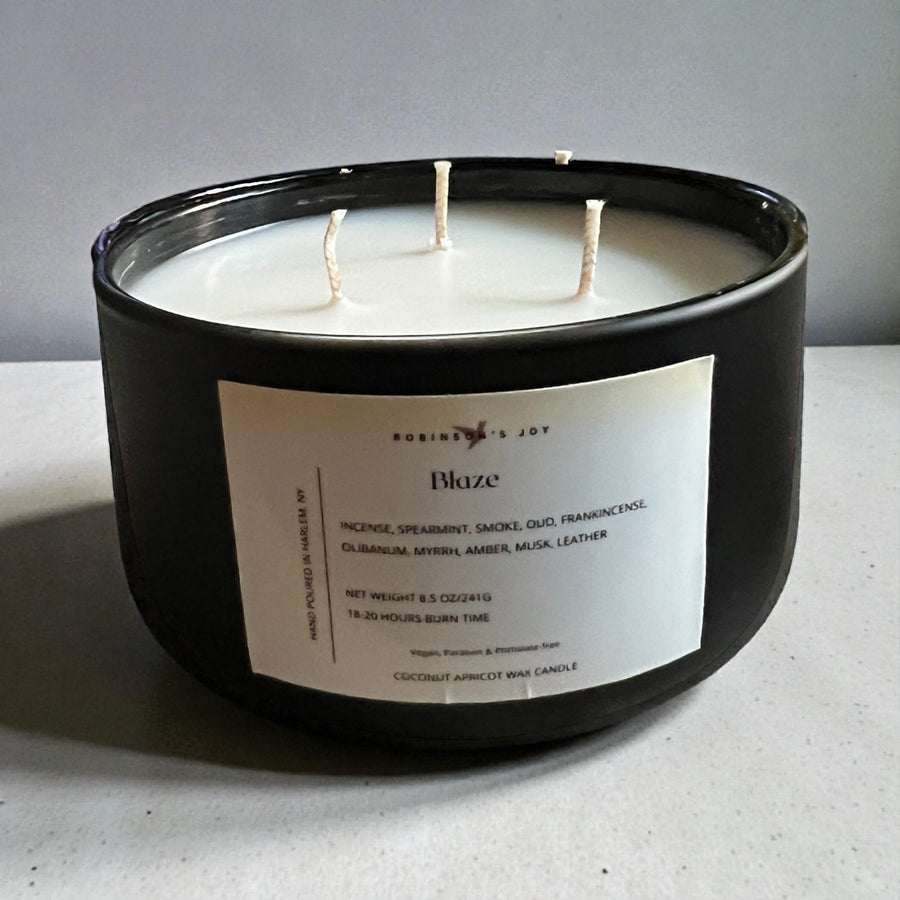 Blaze 8.5 oz Glass Candle- Black Label Men's Collection