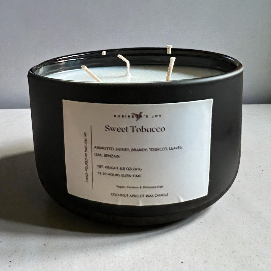 Sweet Tobacco 8.5 oz Glass Candle- Black Label Men's Collection