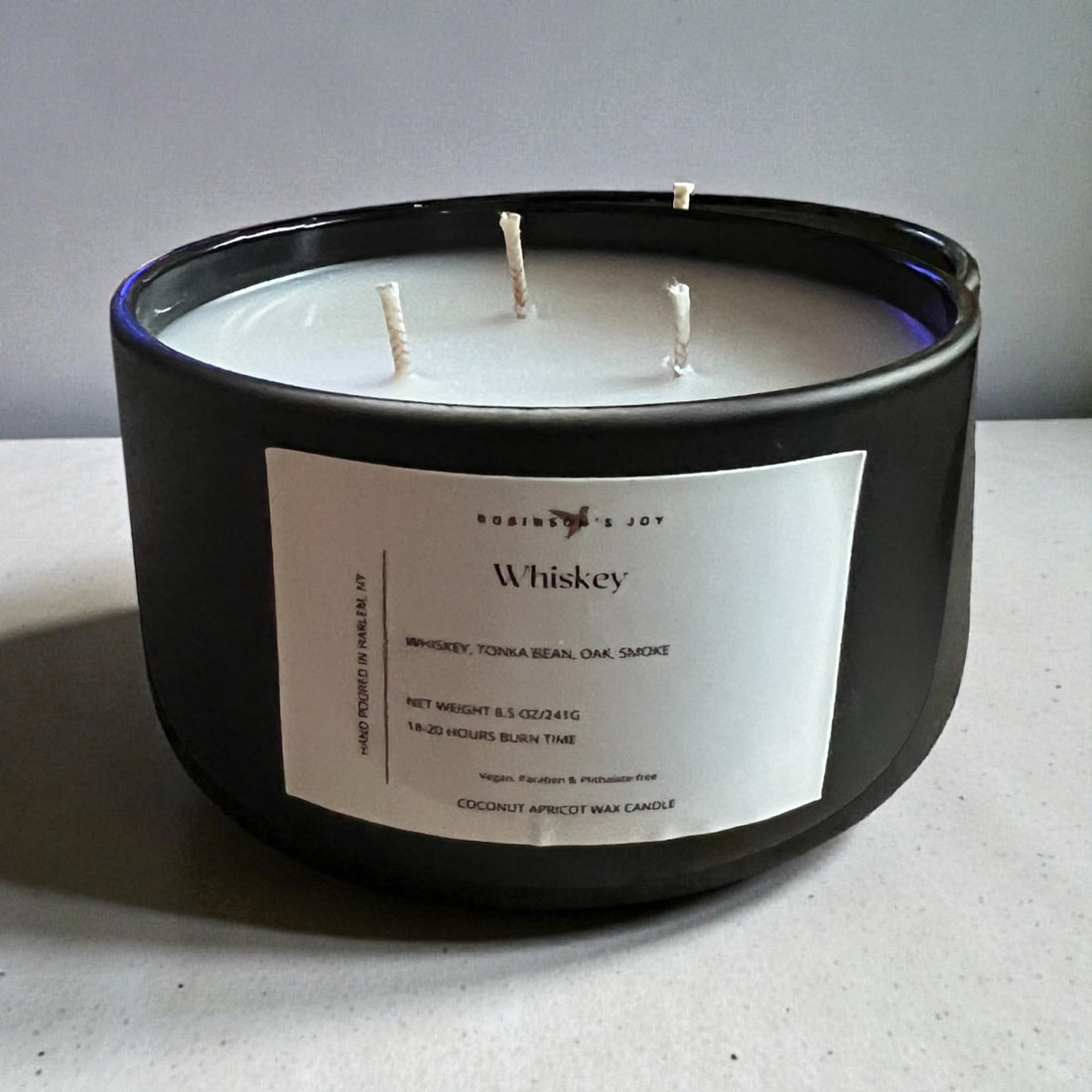 Whiskey 8.5 oz Glass Candle- Black Label Men's Collection