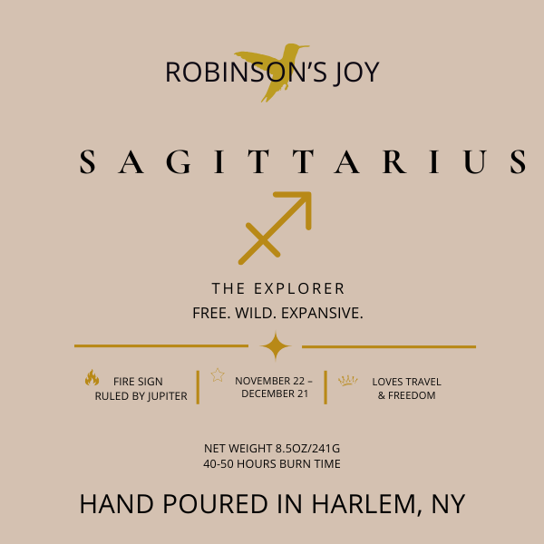 The Sagittarius 8.5 oz Glass Candle - Zodiac Collection