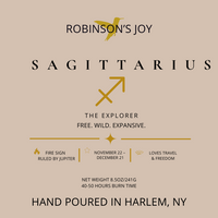 The Sagittarius 8.5 oz Glass Candle - Zodiac Collection