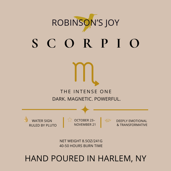 The Scorpio 8.5 oz Glass Candle - Zodiac Collection