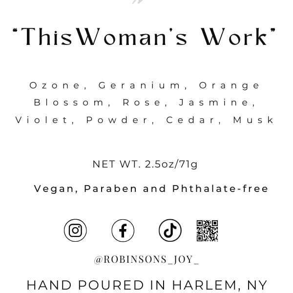 “This Woman’s Work” (Baby Powder) Coconut Wax Melt